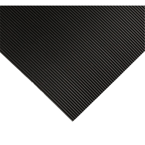 Corrugated Switchboard Matting No.702, 2' W x 20' L, 1/4" Thickness, Black, PVC Maritime Industrial Rubber