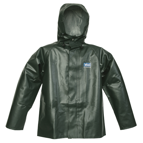 Manteau de pluie Journeyman r&eacute;sistant aux produits chimiques, Petit, Vert, Polyester/PVC Maritime Industrial Rubber