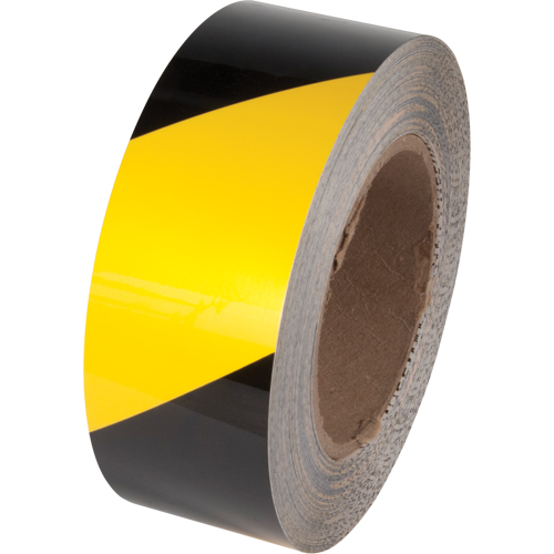 Ruban de marquage pour plancher Tuff Mark, 3" x 100', Polyester, Noir et jaune Maritime Industrial Rubber
