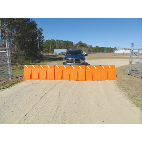Traffic Barriers, Water-Filled, 62.25" L x 24" H, Orange Maritime Industrial Rubber