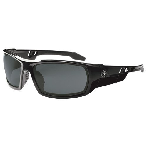 Skullerz&reg; Odin Safety Glasses, Smoke Lens, Anti-Scratch/Polarized, ANSI Z87+/Meets/Exceeds CSA Z94.3 Maritime Industrial Rubber