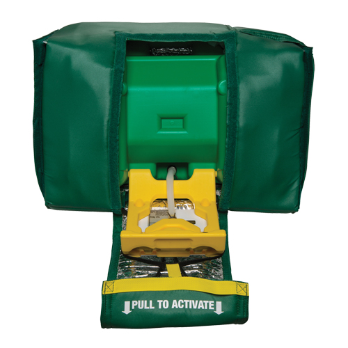 Douche oculaire portative, eau ti&egrave;de, Aliment&eacute; par gravit&eacute;, Capacit&eacute; 9 gal., Conformit&eacute; ANSI Z358.1 Maritime Industrial Rubber