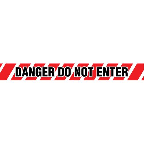 Rubans pour barricades, Anglais, 3" la x 1000' lo, 2 mils, Noir/rouge Maritime Industrial Rubber