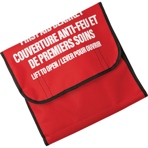 Dynamic Fire Blanket with Nylon Pouch Holder, Wool, 60"L x 71"W Maritime Industrial Rubber