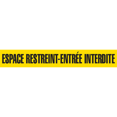 Barricade Tape, French, 3" W x 1000' L, 3 mils, Black on Yellow Maritime Industrial Rubber