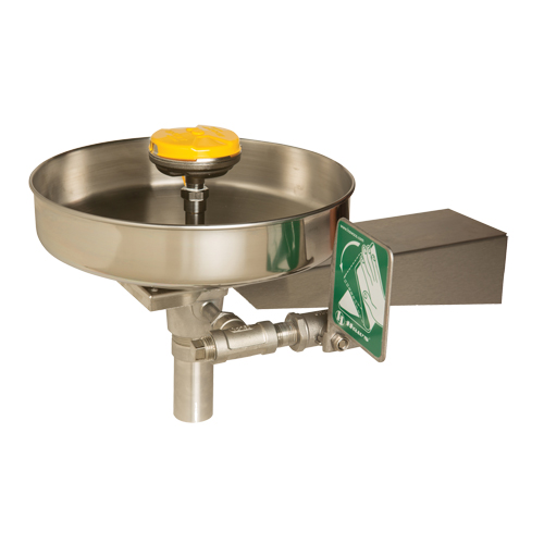 Eye/Face Wash Station, Wall-Mount Installation, Stainless Steel Bowl Maritime Industrial Rubber