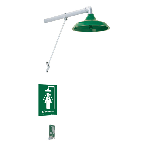 Freeze Protected Drench Shower, Wall-Mount Maritime Industrial Rubber