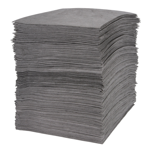 Feuilles absorbantes souffl&eacute;es de premi&egrave;re qualit&eacute;, Universel, 15" x 18", 30 gal. d'absorption Maritime Industrial Rubber