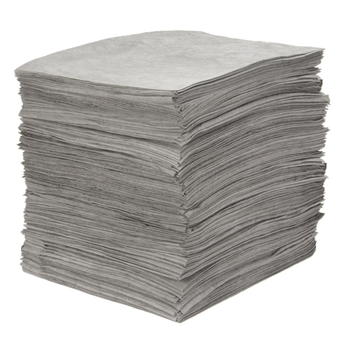 Feuilles absorbantes souffl&eacute;es de premi&egrave;re qualit&eacute;, Universel, 15" x 18", 25 gal. d'absorption Maritime Industrial Rubber