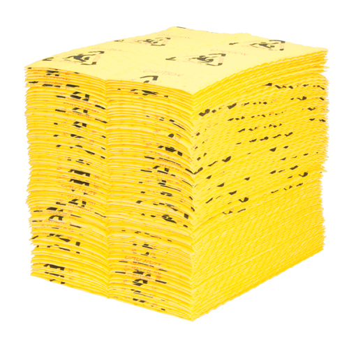 Tampons d'avertissement de premi&egrave;re qualit&eacute; - absorbants haute visibilit&eacute;, Universel, 15" x 18", 24,4 gal. d'absorption Maritime Industrial Rubber