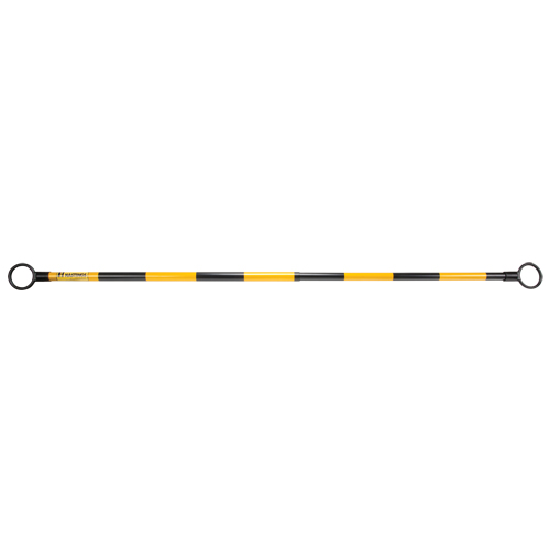 Barre t&eacute;lescopique pour barricade, Longueur d&eacute;ploy&eacute;e de 85", Noir/Jaune Maritime Industrial Rubber