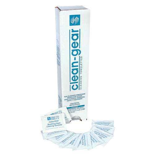 Serviettes nettoyantes pour respirateur, 8" x 5", 100 lingettes Maritime Industrial Rubber