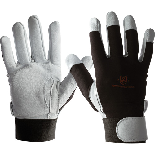 IMPACTO&reg; AIRGEL Glove, Size Large, Pearl Leather Palm Maritime Industrial Rubber