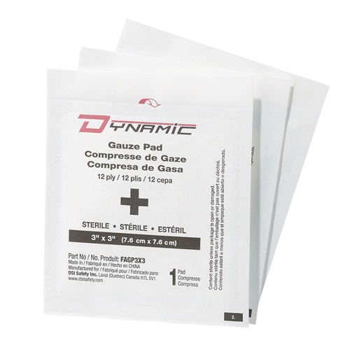 Dynamic Gauze, Pad, 3" L x 3" W, Sterile, Medical Device Class 1 Maritime Industrial Rubber