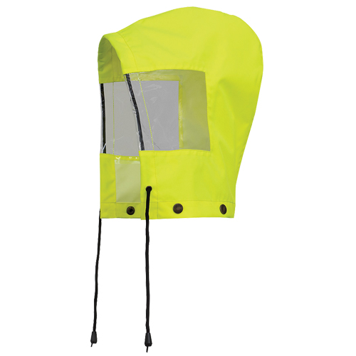 6037H Hood for Traffic Control Waterproof Safety Jacket, High Visibility Lime-Yellow, Polyester Maritime Industrial Rubber