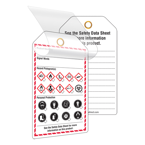 Self-Laminating Workplace Tags, Cardstock, 3-3/8" W x 5-3/4" H, English Maritime Industrial Rubber