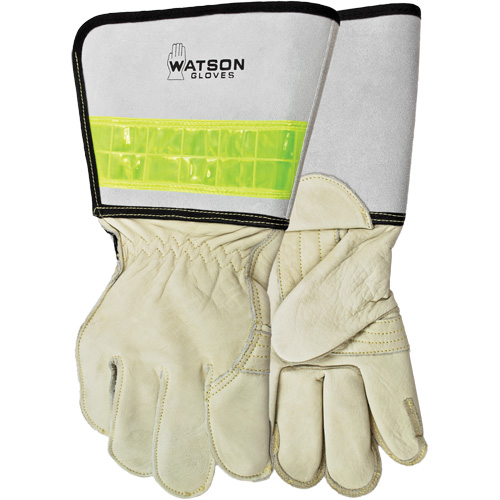 Circuit Breaker Linesman Welding Gloves, Grain Cowhide, Size Medium Maritime Industrial Rubber
