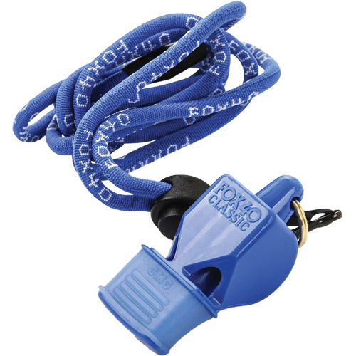 Sifflet classique bleu avec longe Maritime Industrial Rubber