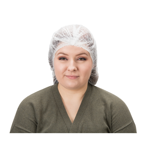 Bonnet bouffant pliss&eacute;, Polypropyl&egrave;ne, 19", Blanc Maritime Industrial Rubber
