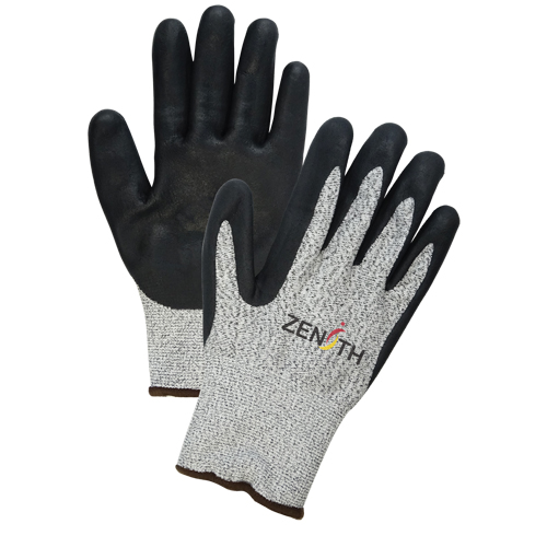 Gants &eacute;lastiques sans coutures r&eacute;sistants &agrave; la coupe pour temp&eacute;ratures froides, Taille Petit/7, Calibre 13, Rev&ecirc;tement Mousse de nitrile, Enveloppe en PEHP, ASTM ANSI niveau A4 Maritime Industrial Rubber