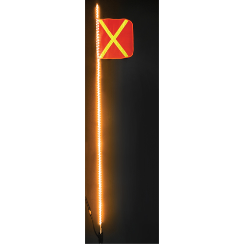 Safety Whip&reg; Heavy-Duty LED Whips, Hitch Mount, 8 High, Orange with Reflective Maritime Industrial Rubber