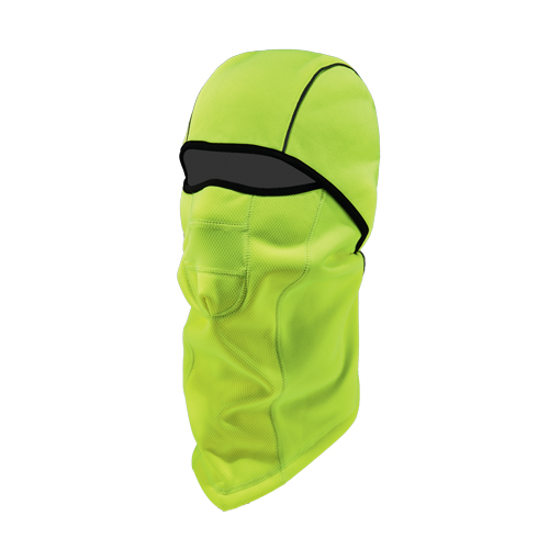 N-Ferno&reg; 6823 Wind-Proof Hinged Balaclava, Fleece, High-Visibility Lime Green Maritime Industrial Rubber