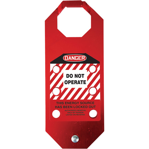 Moraillon de verrouillage pr&eacute;venant l'utilisation conforme aux normes OSHA Danger Stopout Aluma-Tag, Rouge Maritime Industrial Rubber
