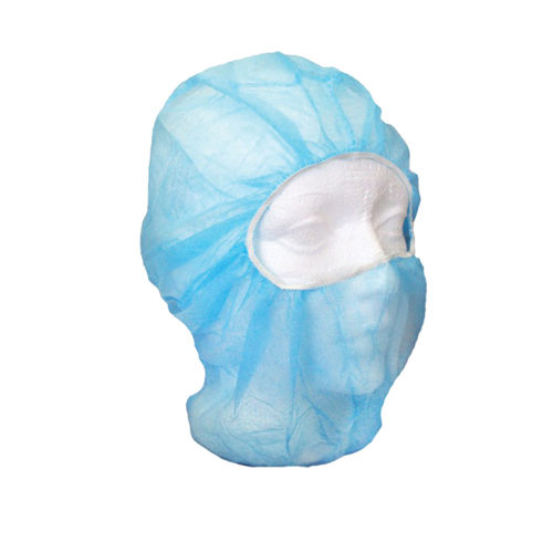 Disposable Balaclava Hood, Polypropylene, Blue Maritime Industrial Rubber