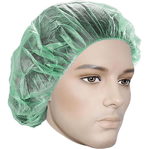 Bonnets bouffants, Polypropyl&egrave;ne, 21", Vert Maritime Industrial Rubber
