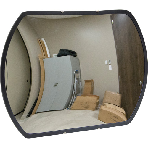 Miroir convexe rectangulaire/rond avec support, 18" h x 26" la, Int&eacute;rieur/Ext&eacute;rieur Maritime Industrial Rubber