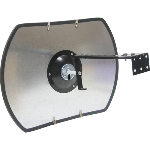 Miroir convexe rectangulaire/rond avec support, 18" h x 26" la, Int&eacute;rieur/Ext&eacute;rieur Maritime Industrial Rubber