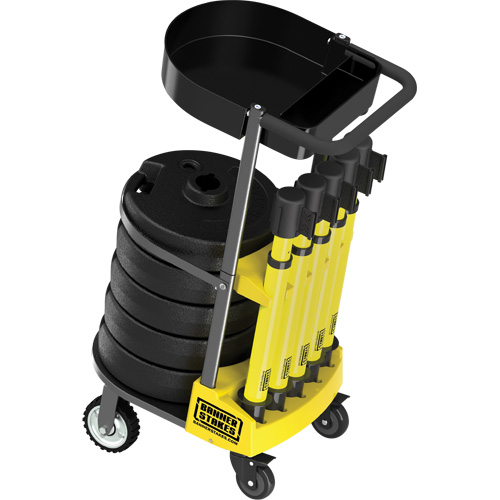 Chariot de transport avec plateau pour barri&egrave;re PLUS, 75' lo, M&eacute;tal, Jaune Maritime Industrial Rubber