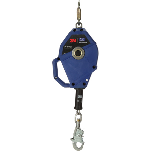 Cordage de s&eacute;curit&eacute; autor&eacute;tractable avec verrouillage intelligent, 30', Acier inoxydable, Pivotant Maritime Industrial Rubber