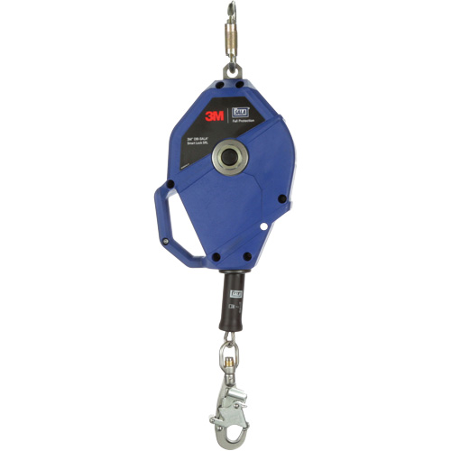 Cordage de s&eacute;curit&eacute; autor&eacute;tractable avec verrouillage intelligent, 50', Acier inoxydable, Pivotant Maritime Industrial Rubber