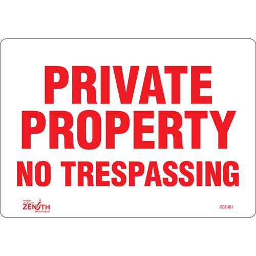 "Private Property" Sign, 7" x 10", Vinyl, English Maritime Industrial Rubber