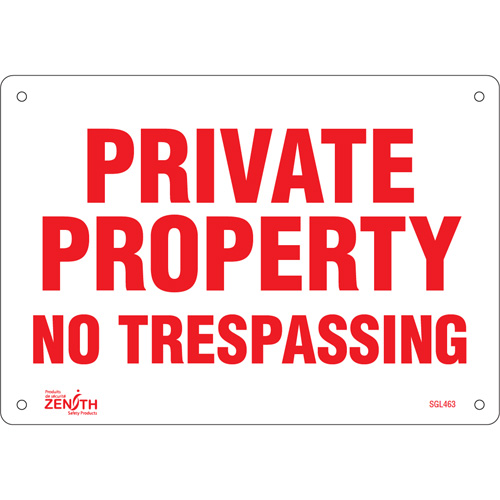 Enseigne Private Property, 7" x 10", Aluminium, Anglais Maritime Industrial Rubber