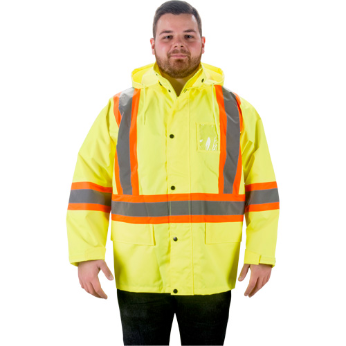 RZ1000 Rain Jacket, Polyester, X-Large, High Visibility Lime-Yellow Maritime Industrial Rubber