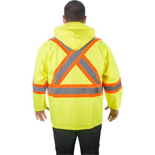 RZ1000 Rain Jacket, Polyester, X-Large, High Visibility Lime-Yellow Maritime Industrial Rubber