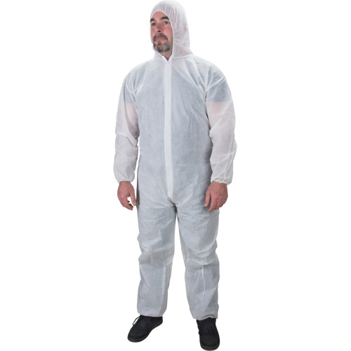 Combinaisons &agrave; capuchon, Moyen, Blanc, Polypropyl&egrave;ne Maritime Industrial Rubber