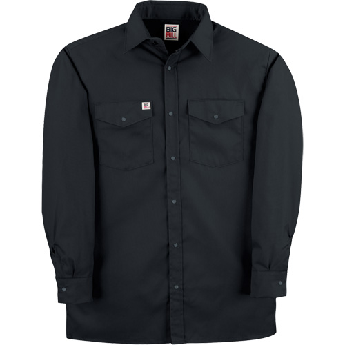 Twill Work Shirt with Snap, Men's, Medium (Tall), Black Maritime Industrial Rubber