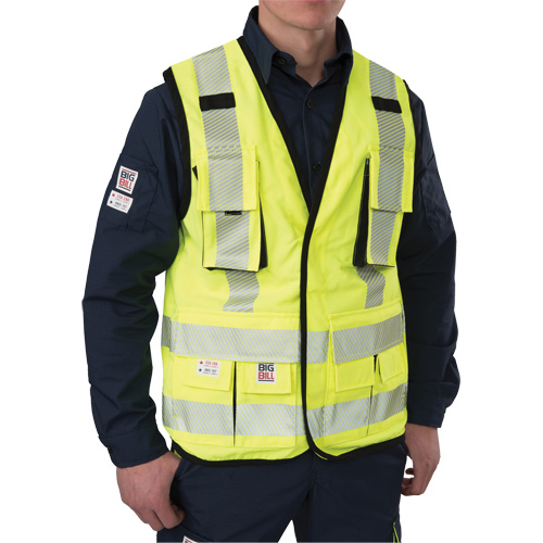 Veste antid&eacute;chirure pour arpenteur, Jaune lime haute visibilit&eacute;, Petit, Polyester Maritime Industrial Rubber