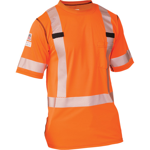 T-shirt &agrave; manches courtes haute visibilit&eacute; Polartec Power Grid, Polyester, T-Grand (grande taille), Orange Maritime Industrial Rubber