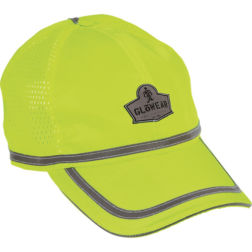 GloWear&reg; 8930 High Visibility Baseball Cap, High Visibility Lime-Yellow, Polyester Maritime Industrial Rubber