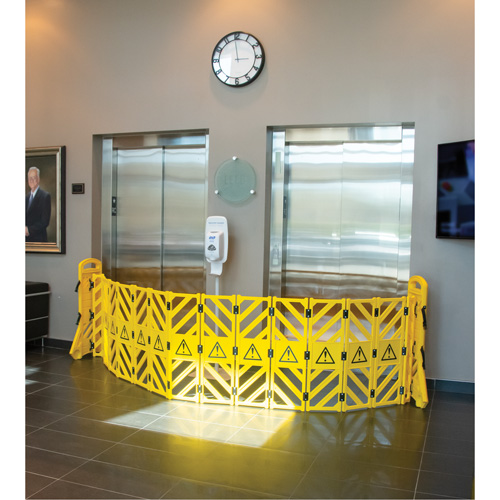 Portable Mobile Barrier, 40" H x 13' L, Yellow Maritime Industrial Rubber