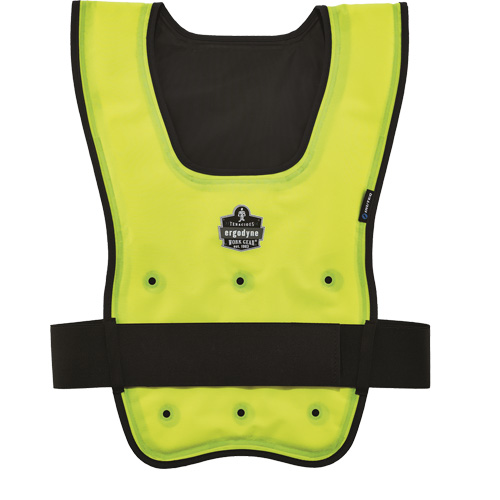 Chill-Its&reg; 6687 Economy Dry Evaporative Cooling Vest, Small/Medium, High Visibility Lime-Yellow Maritime Industrial Rubber