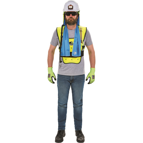 Chill-Its&reg; 6687 Economy Dry Evaporative Cooling Vest, Small/Medium, High Visibility Lime-Yellow Maritime Industrial Rubber