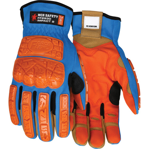 Forceflex&reg; Impact Gloves, Medium, Synthetic Palm, Slip-On Cuff Maritime Industrial Rubber