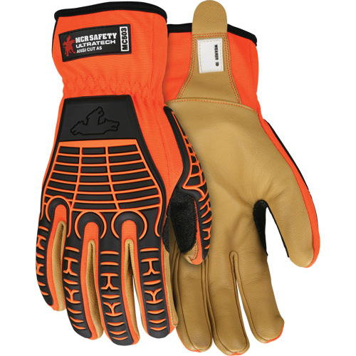 Gants antichocs Predator, Moyen, Paume en Cuir fleur, Poignet Boucle et crochet Maritime Industrial Rubber