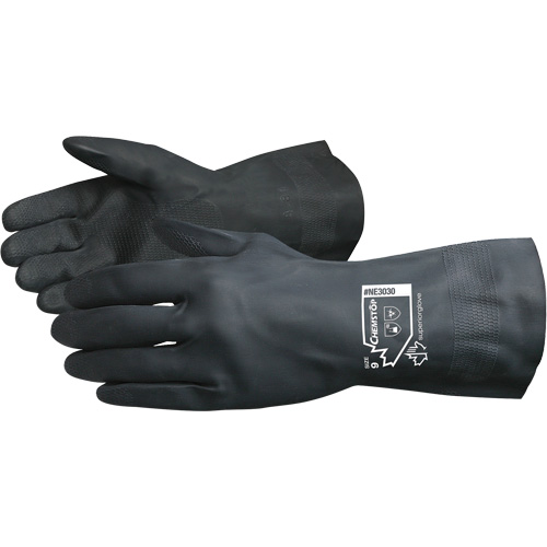 Chemstop Lined Chemical-Resistant Gloves, Size 7, 12" L, Neoprene, Flock-Lined Inner Lining, 30-mil Maritime Industrial Rubber