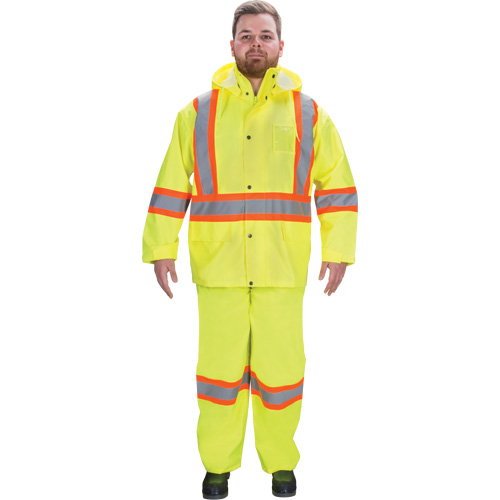 RZ1000 Rain Suit, Polyester, X-Large, High Visibility Lime-Yellow Maritime Industrial Rubber
